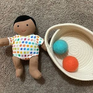 Lovevery Baby Doll and Woven basket set